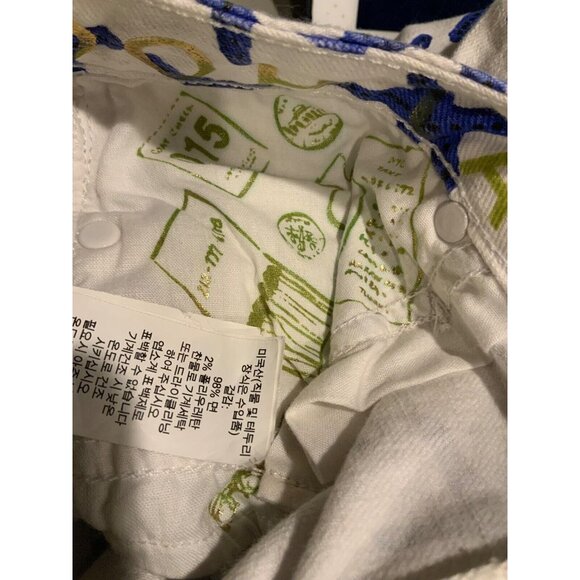 Kate Spade  Broome Street White w/ Blue Starfish Ankle Jeans, Size 31 - Picture 9 of 9